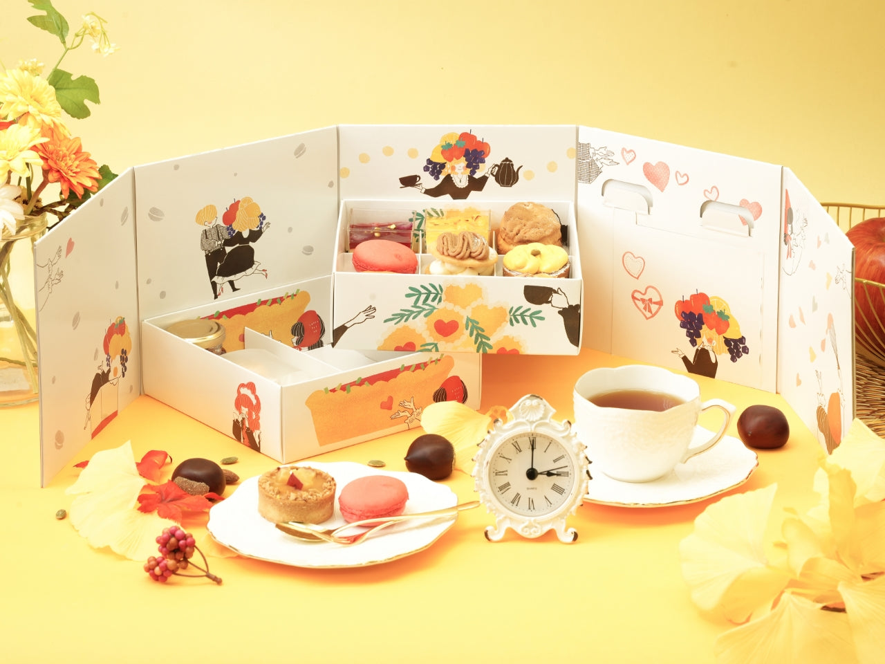 kirary orange party お一人用橙のアフタヌーンティーセット