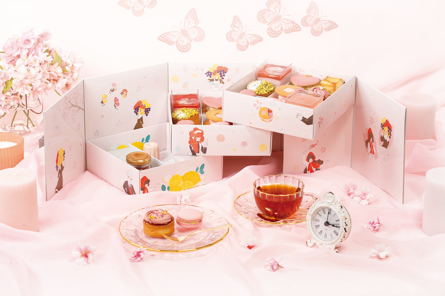 kirary rose party お二人用桜のアフタヌーンティーセット